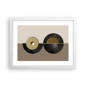 Plakat w białej ramie - Wariacje wokół koła - 40x30 cm