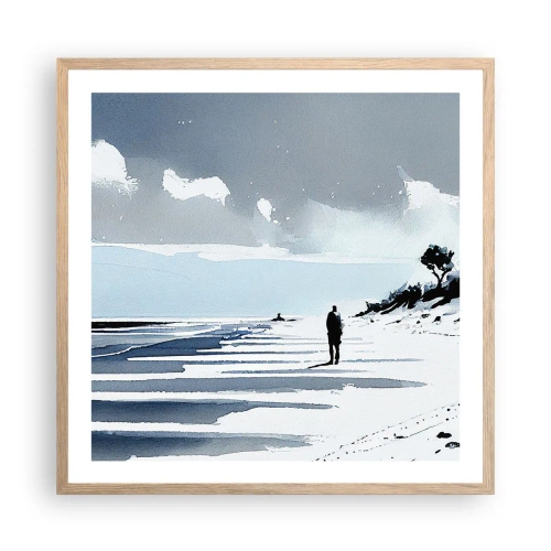 Plakat w ramie jasny dąb - Sam na sam - 60x60 cm