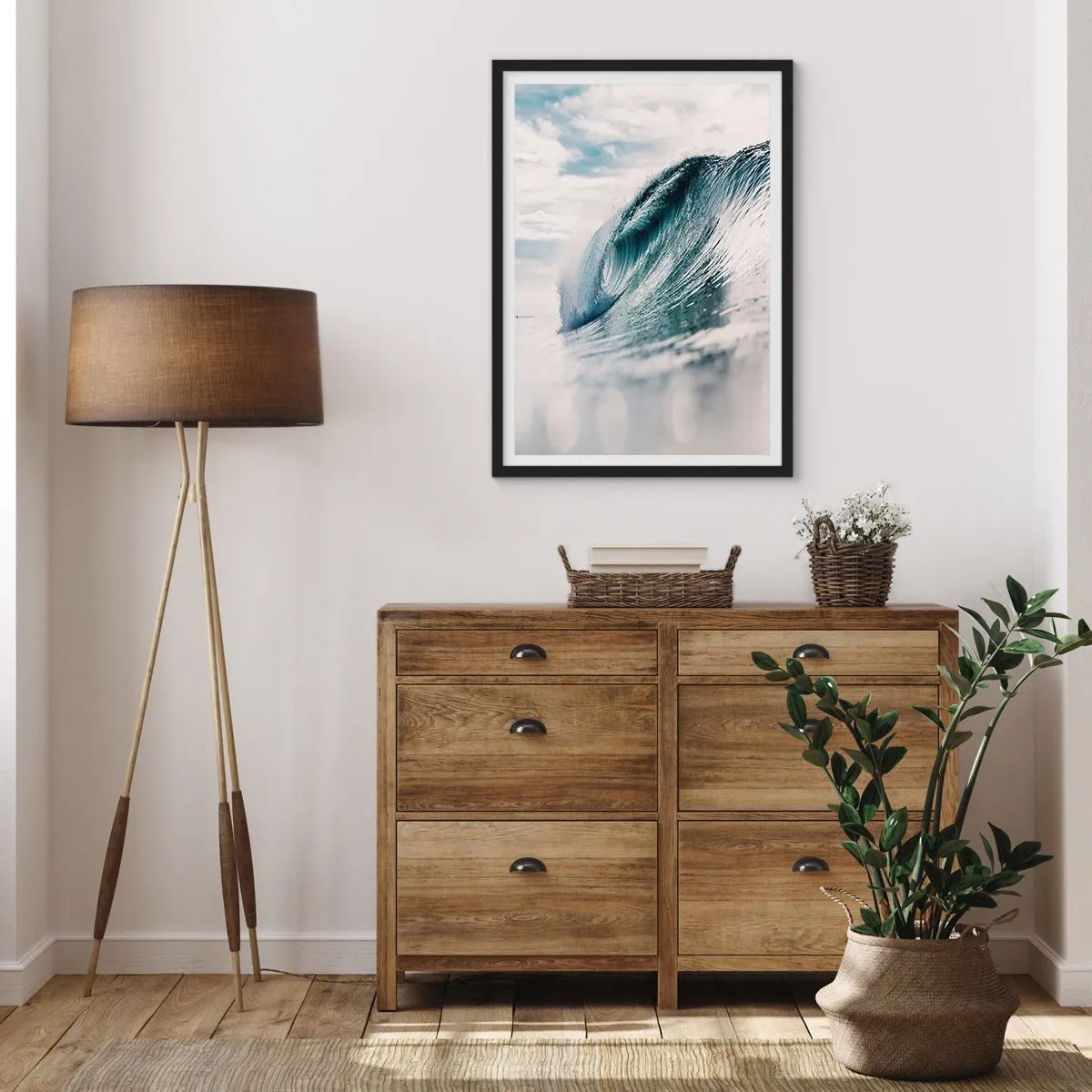 Plakat w czarnej ramie - Wodny szczyt - 70x100 cm