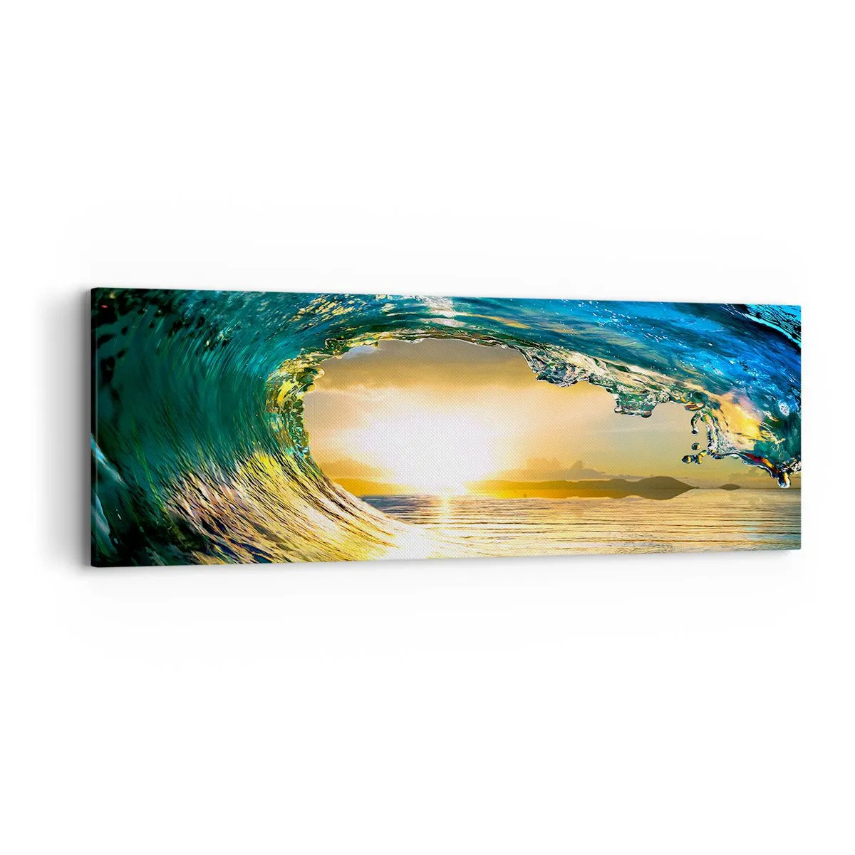 Obraz na płótnie - W szmaragdowo-złotym krysztale - 90x30 cm