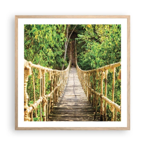 Plakat w ramie jasny dąb - Zawieszony w zieleni - 60x60 cm