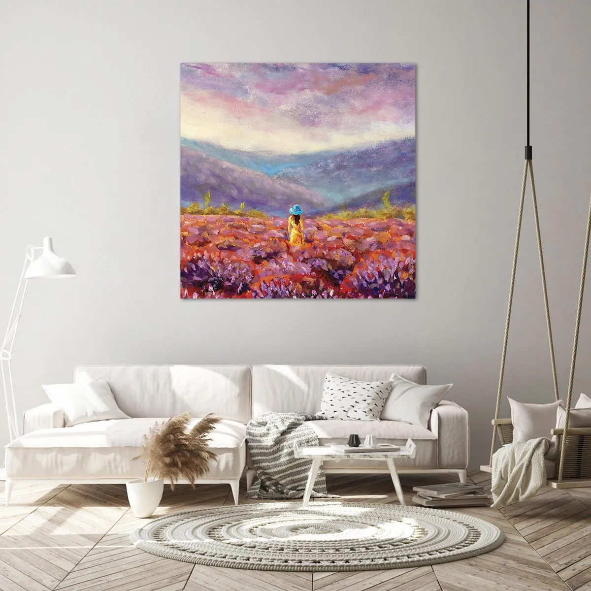 Obraz na płótnie - W lawendowym świecie - 70x70 cm