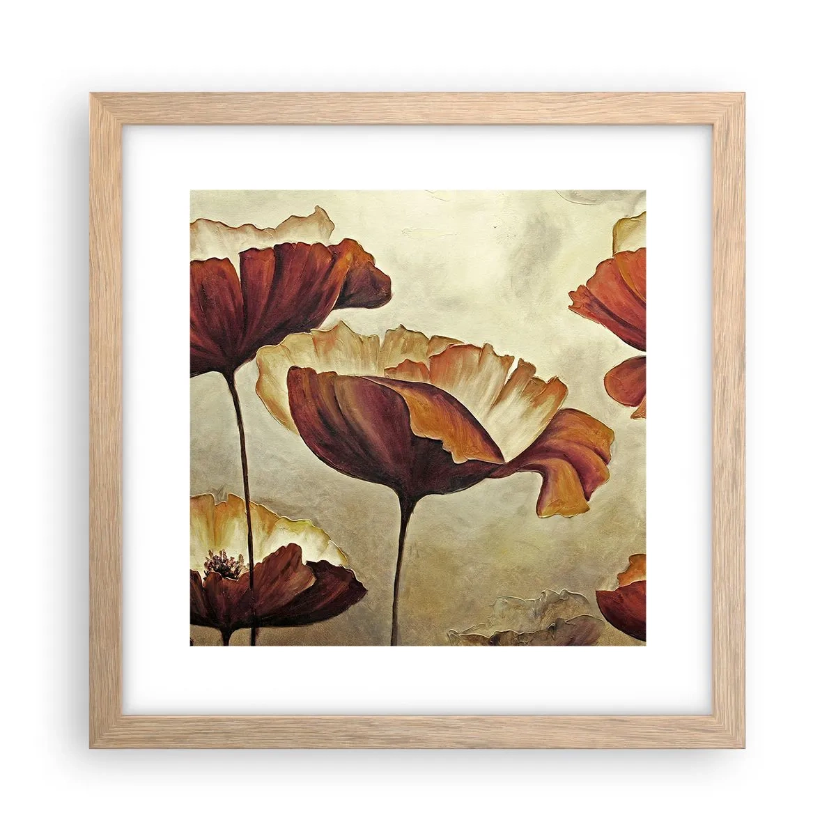 Plakat w ramie jasny dąb - Łąki łan - 30x30 cm