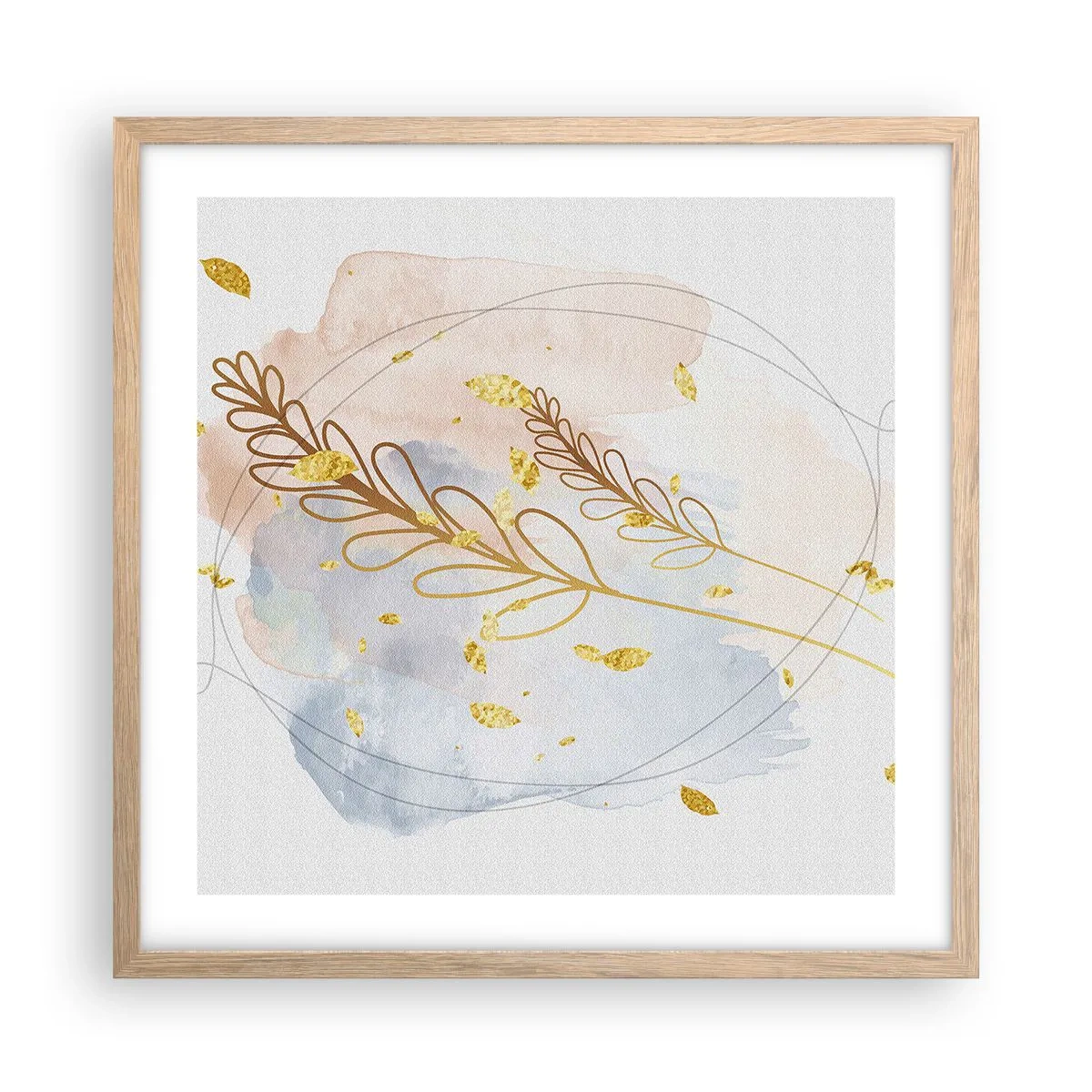 Plakat w ramie jasny dąb - Złoty podmuch - 50x50 cm