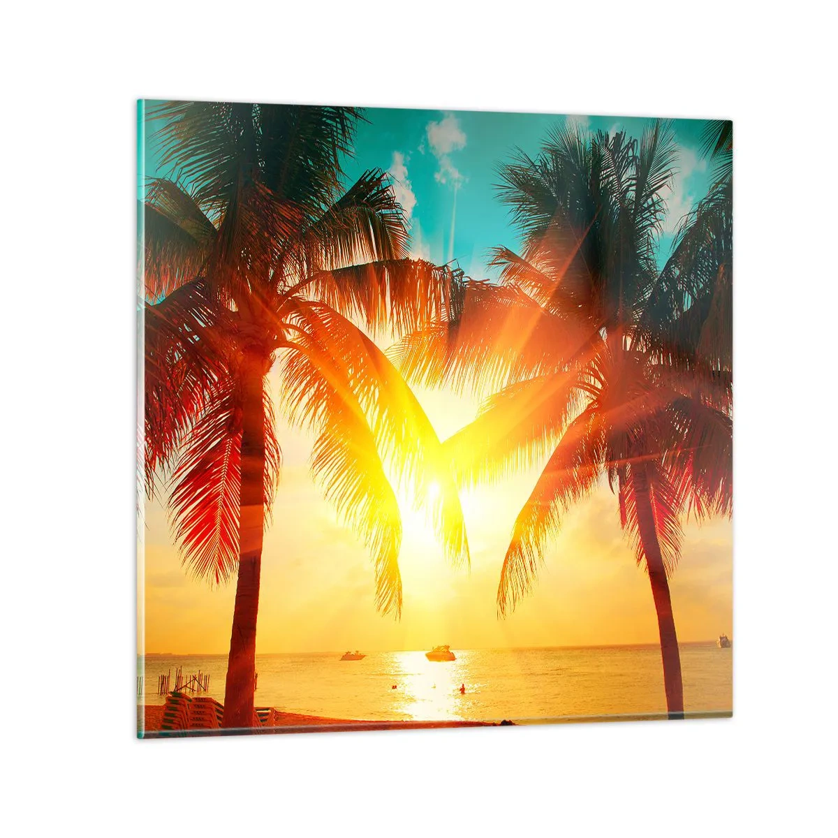 Obraz na szkle - Egzotyczna para - 50x50 cm