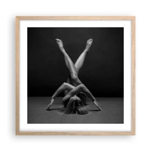 Plakat w ramie jasny dąb - Geometria nagości - 50x50 cm