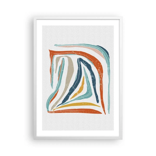Plakat w białej ramie - Abstrakcja przyjaźnie uśmiechnięta - 50x70 cm