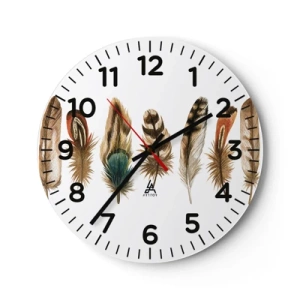 Zegar ścienny - Pierzasta wariacja - 30x30 cm