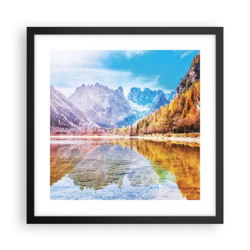 Plakat w czarnej ramie - A w górach już jesień - 40x40 cm