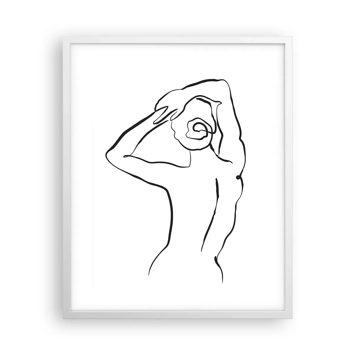 Plakat w białej ramie - Akt o poranku - 40x50 cm