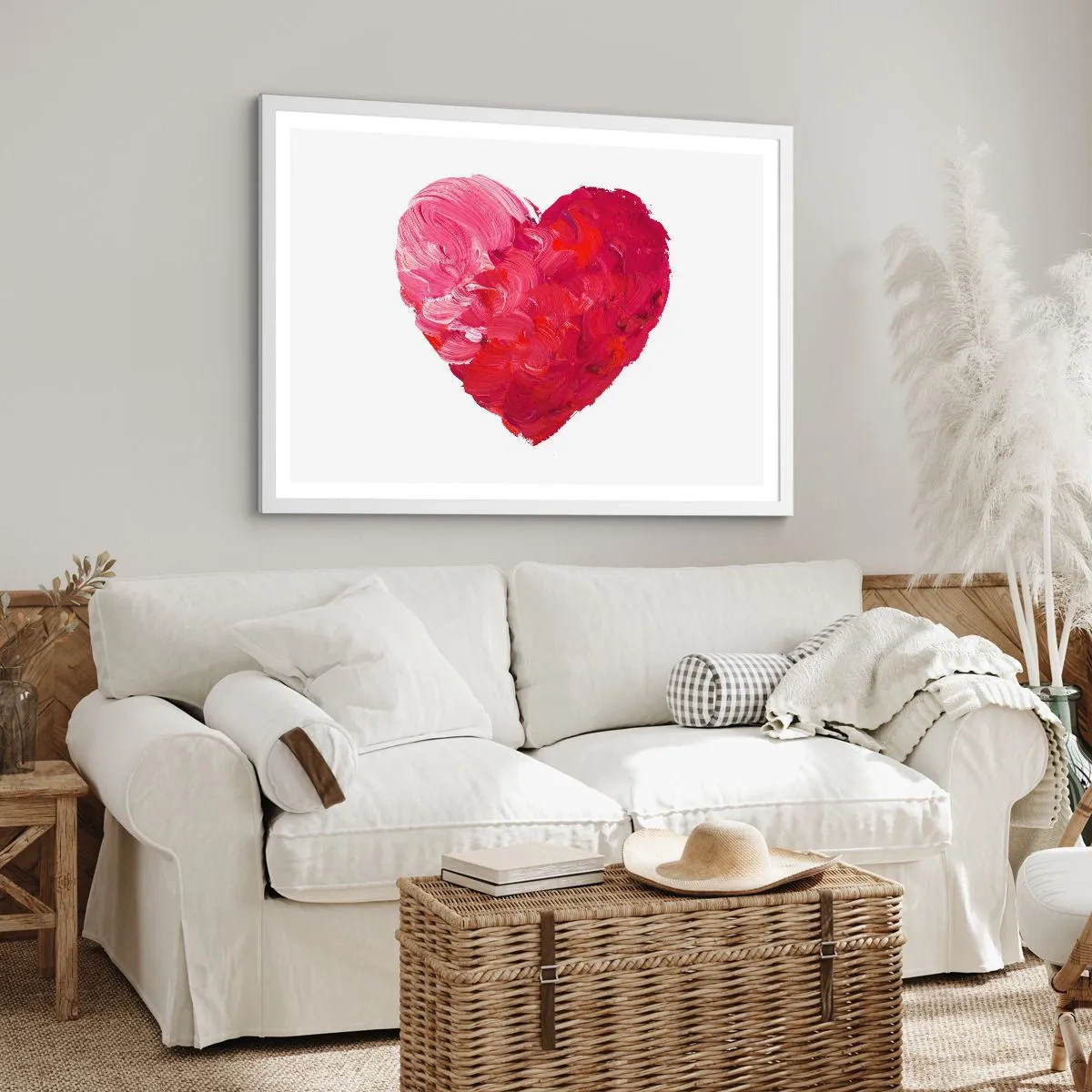 Plakat w białej ramie - All you need is love - 100x70 cm