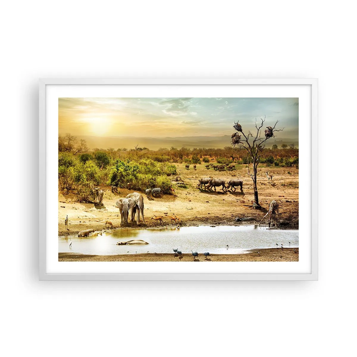 Plakat w białej ramie - "Z Edenu zaś wypływała rzeka…" - 70x50 cm