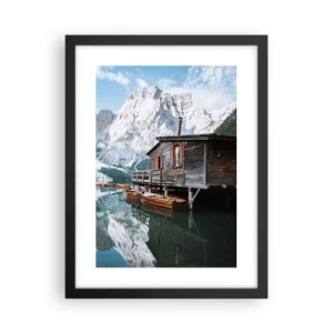 Plakat w czarnej ramie - Krystaliczny, górski poranek - 30x40 cm