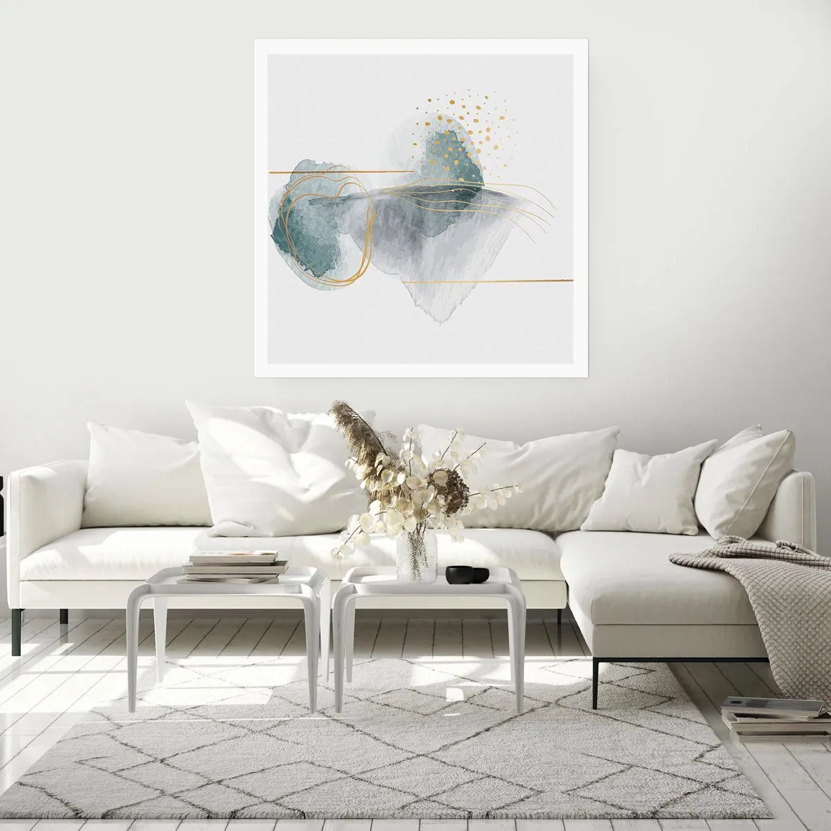 Plakat - O związkach szarości i złota - 50x50 cm