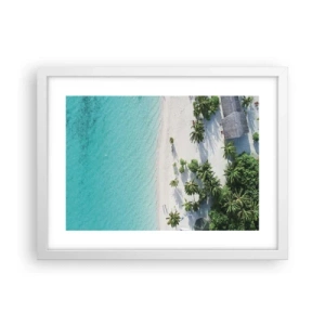 Plakat w białej ramie - Wakacje w raju - 40x30 cm