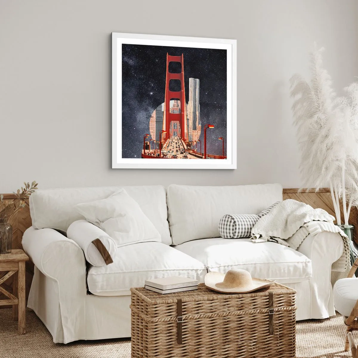 Plakat w białej ramie - Zawsze w centrum - 60x60 cm