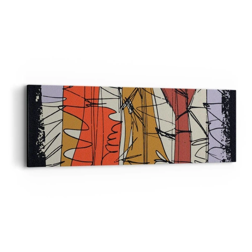 Obraz na płótnie - Kompozycja spontaniczna - 90x30 cm