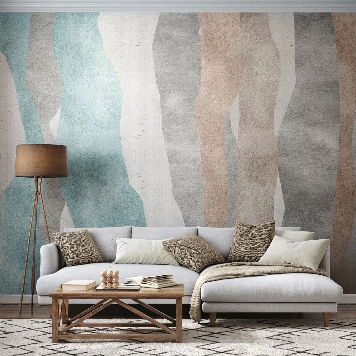 Fototapeta Premium Sand - Studium bliskości - Pastelowy, Minimalistyczny, Linie - 250x175 cm