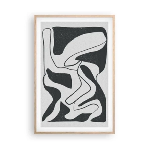Plakat w ramie jasny dąb - Abstrakcyjna zabawa w labiryncie - 61x91 cm