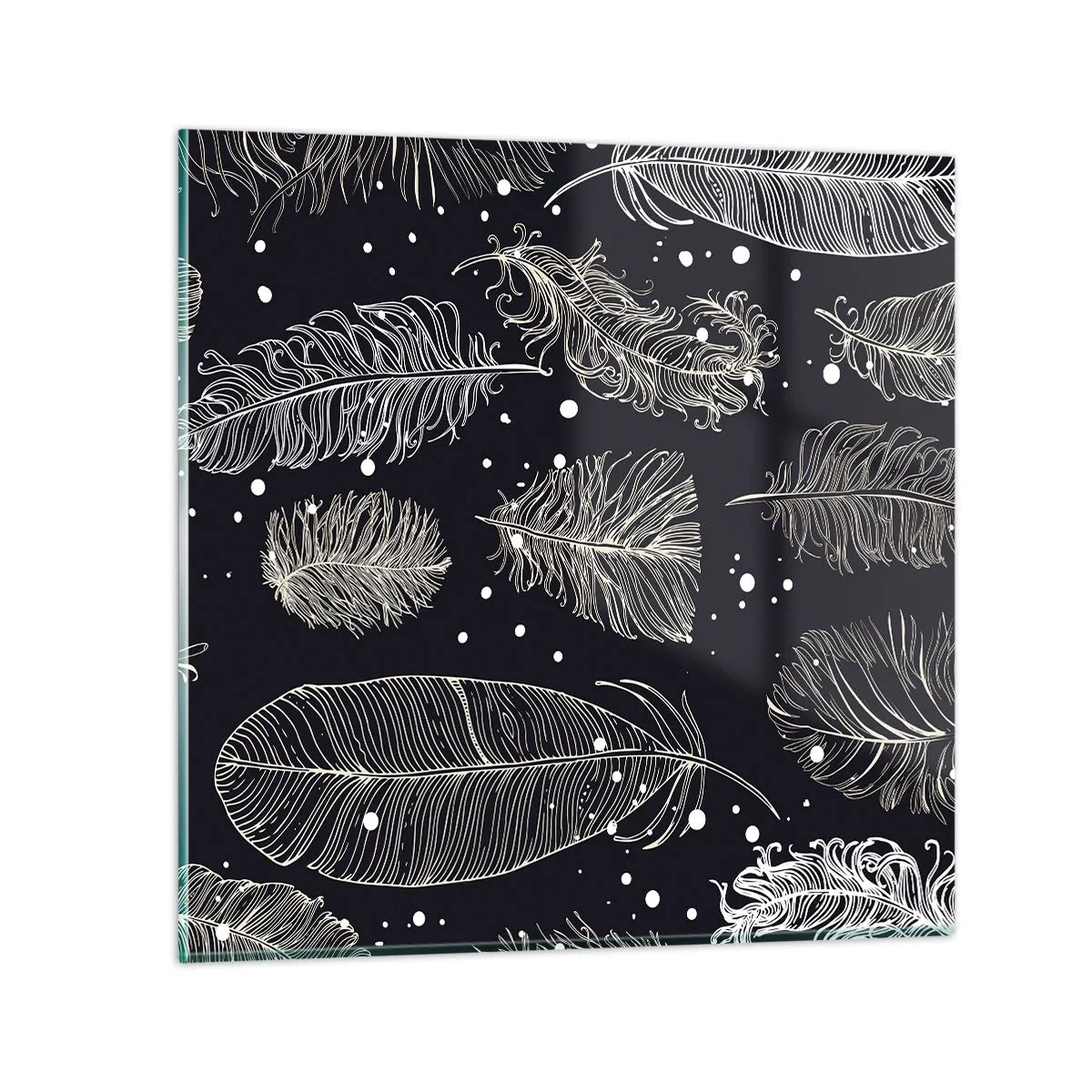 Obraz na szkle - Pierzasta koronka - 70x70 cm