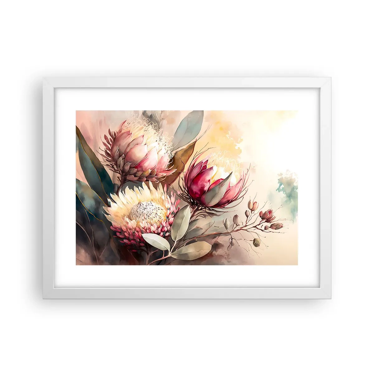 Plakat w białej ramie - Z profilu i en face - 40x30 cm