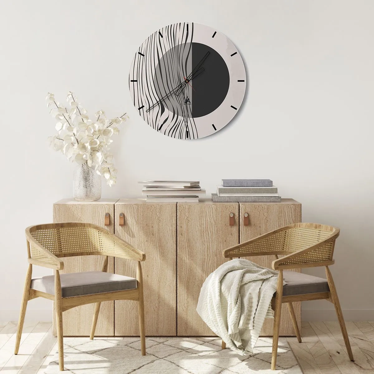 Zegar ścienny - Kompozycja połowiczna - 30x30 cm