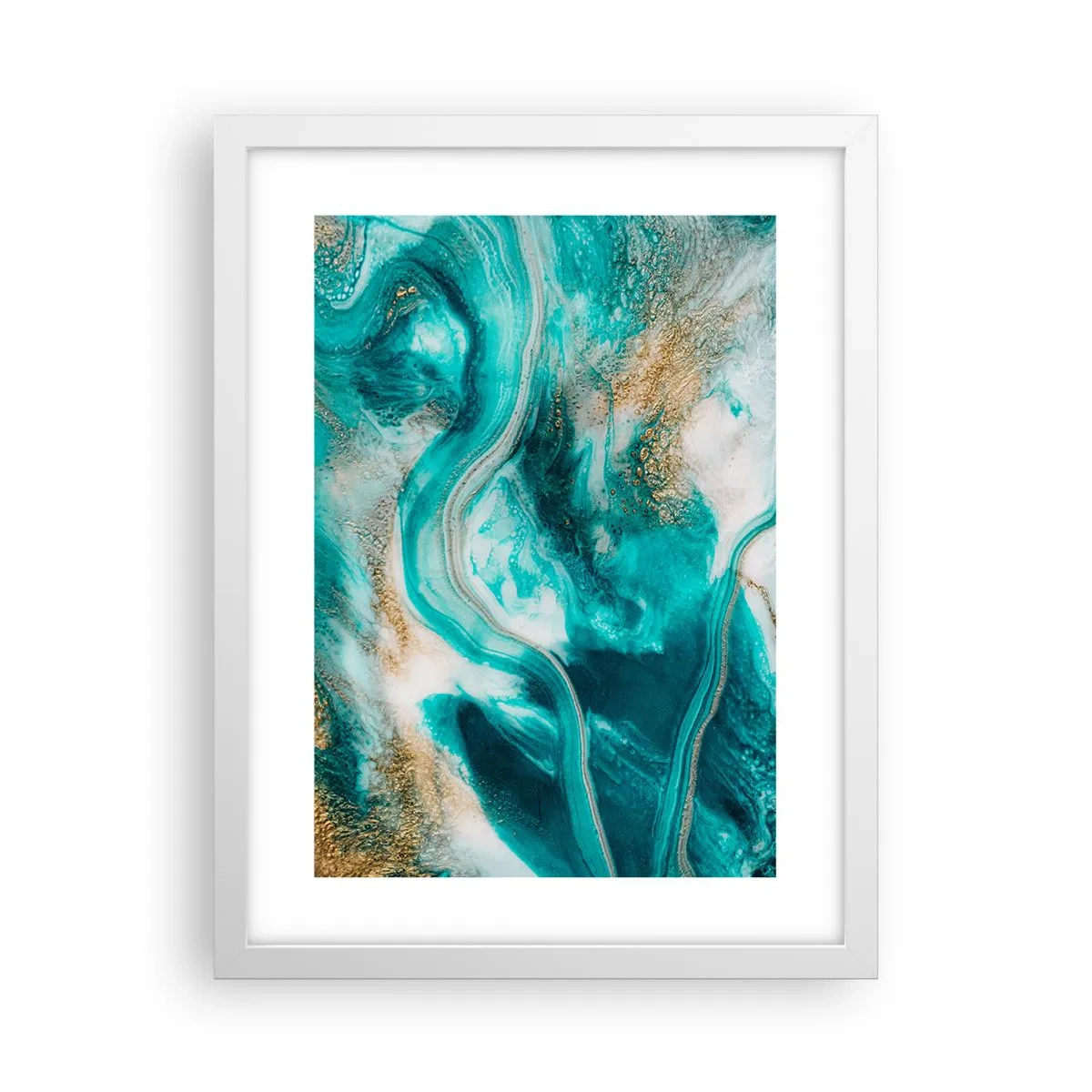 Plakat w białej ramie - Rzeka złota - 30x40 cm