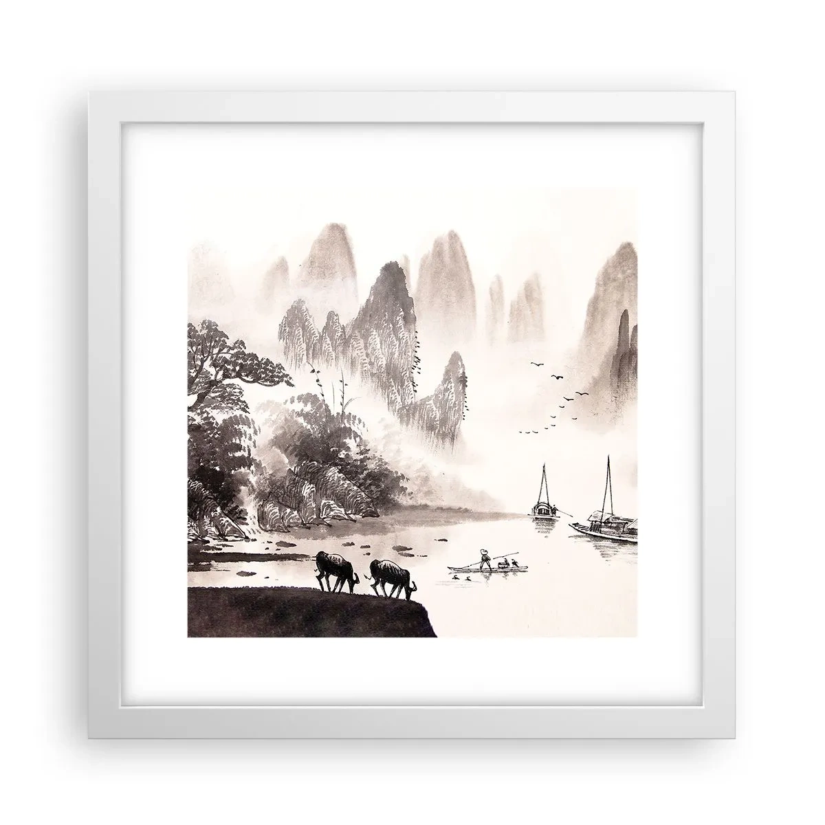 Plakat w białej ramie - Egzotyczna codzienność Wschodu - 30x30 cm