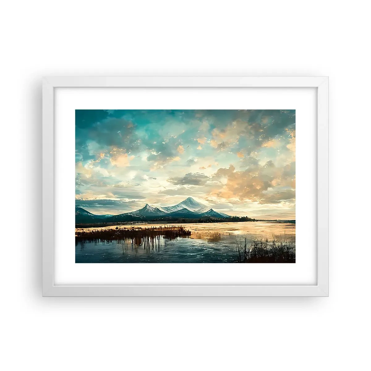 Plakat w białej ramie - Pod opieką nieba - 40x30 cm