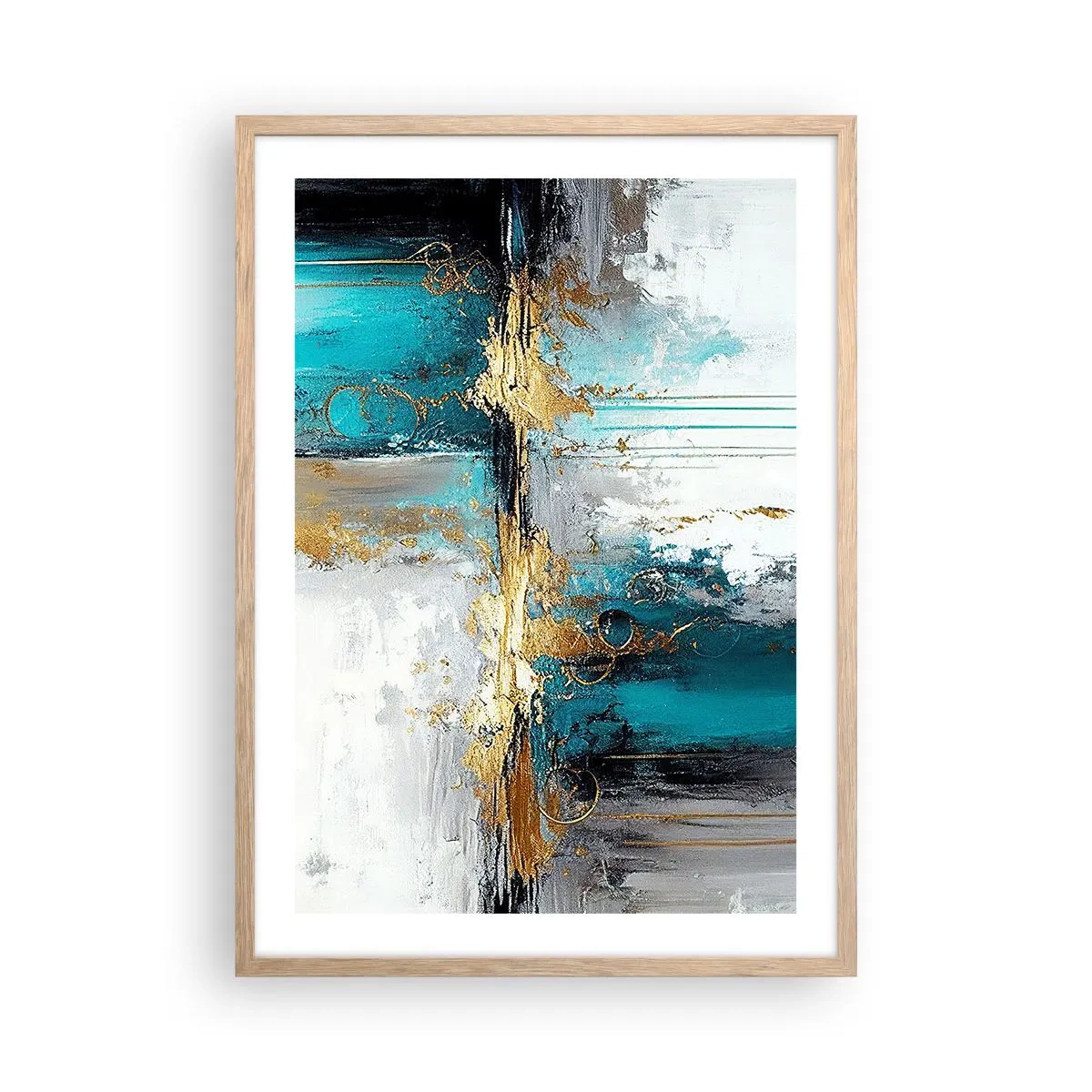 Plakat w ramie jasny dąb - Wszystko płynie - 50x70 cm