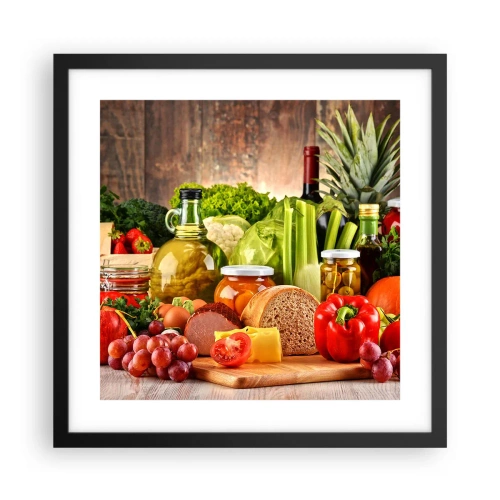 Plakat w czarnej ramie - Wędzone, pieczone, marynowane - 40x40 cm