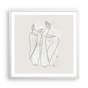 Plakat w białej ramie - Rozmarzona chwila - 60x60 cm