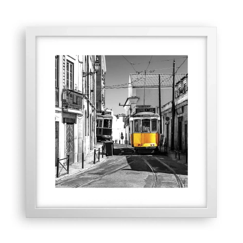 Plakat w białej ramie - Duch Lizbony - 30x30 cm