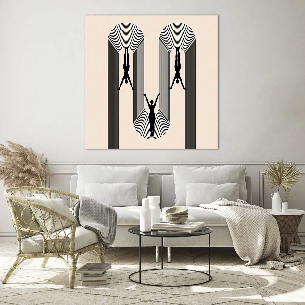 Obraz na szkle - Do góry nogami - 50x50 cm