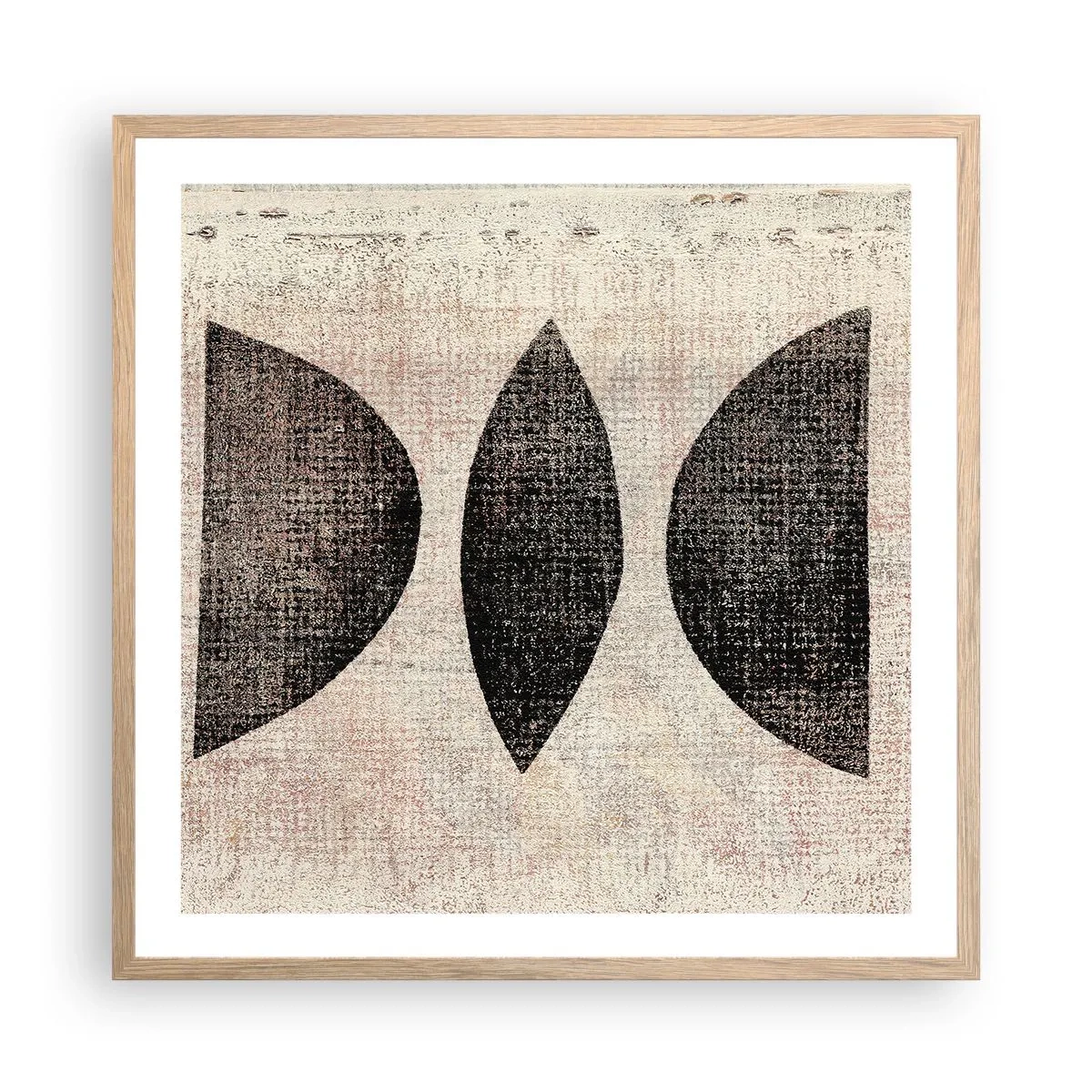 Plakat w ramie jasny dąb - Etniczna abstrakcja - 60x60 cm