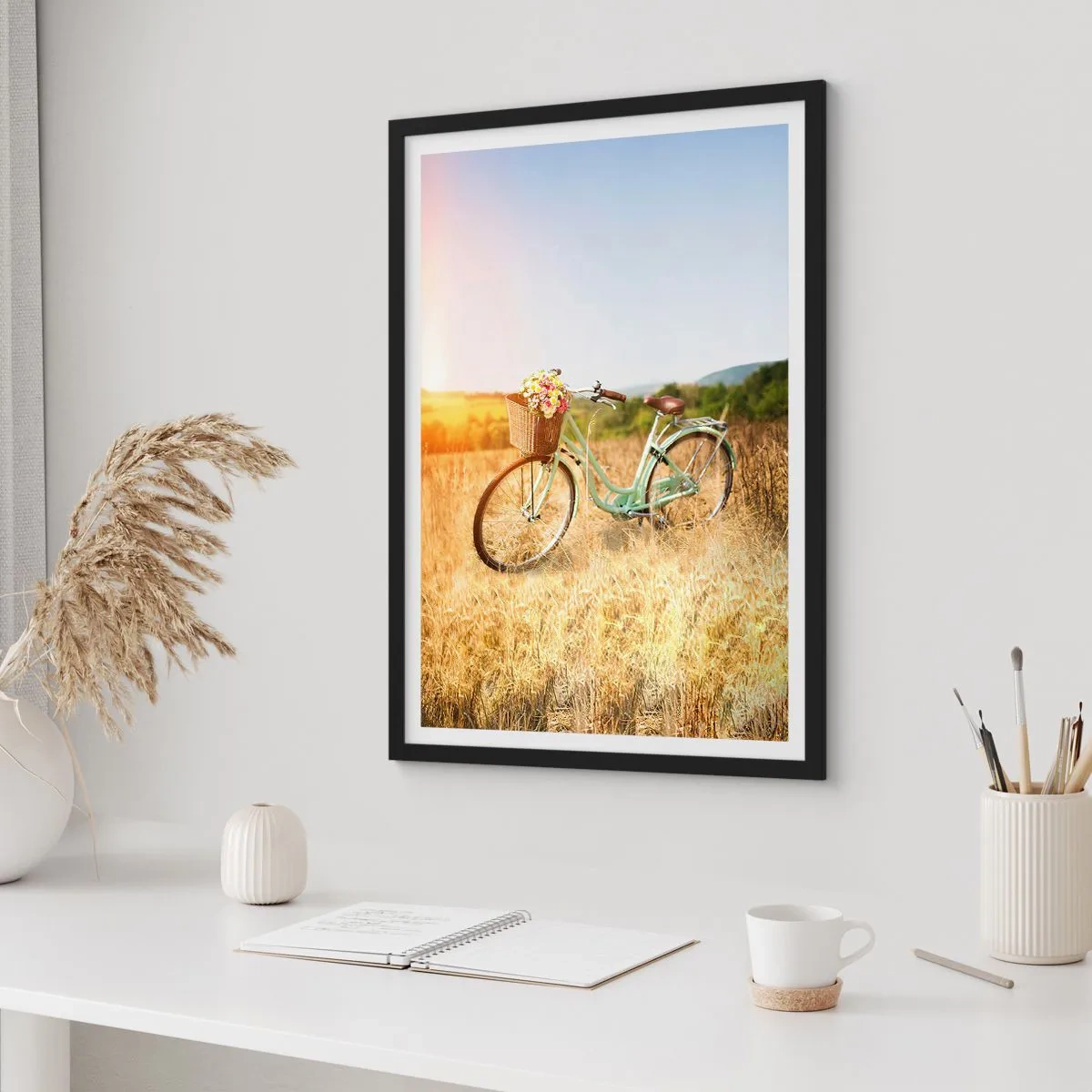 Plakat w czarnej ramie - Zostanę tu chwilę - 70x100 cm