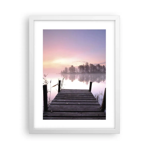 Plakat w białej ramie - Z liliowej mgły... - 30x40 cm