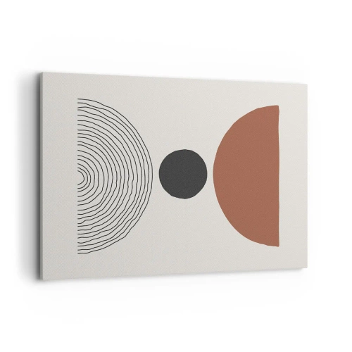 Obraz na płótnie - Abstrakcyjne figury geometryczne w ciepłych barwach - 100x70cm - W centrum uwagi - Nowoczesna dekoracja ścienna do salonu, kuchni i sypialni ARTTOR