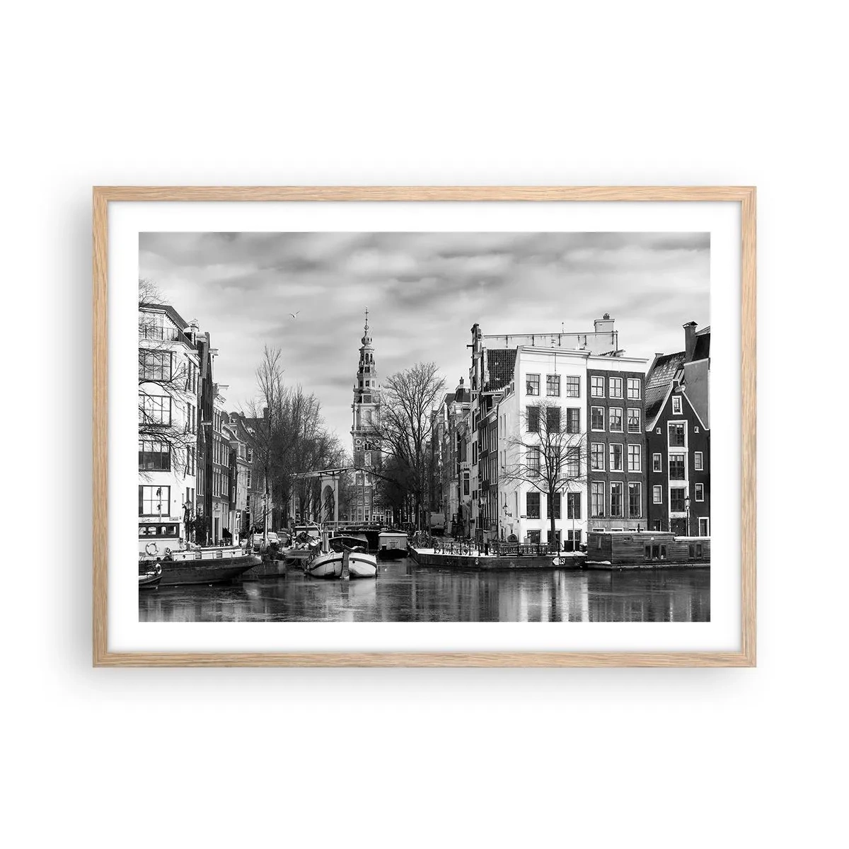 Plakat w ramie jasny dąb - Amsterdamskie klimaty - 70x50 cm