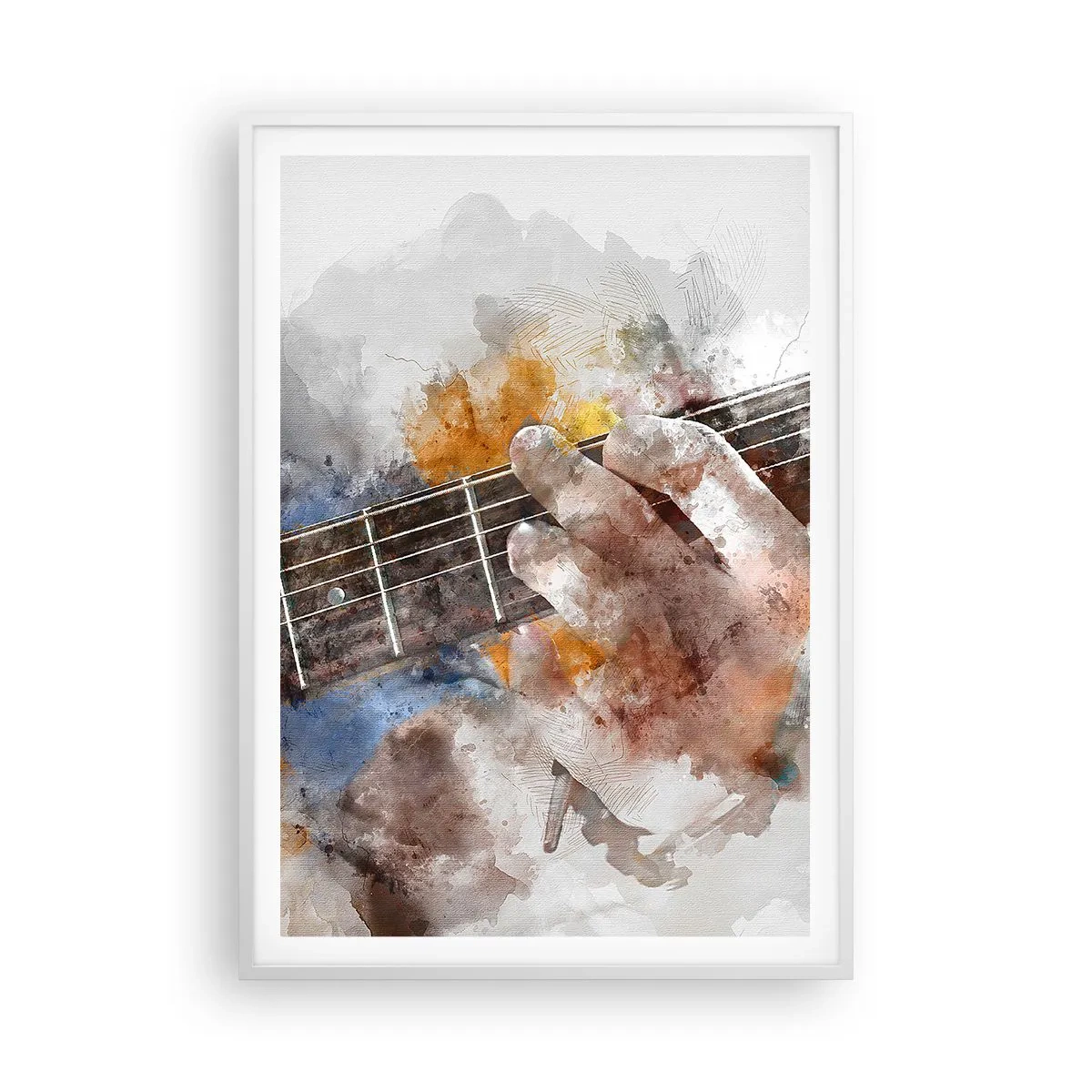 Plakat w białej ramie - Poezja między strunami - 70x100 cm