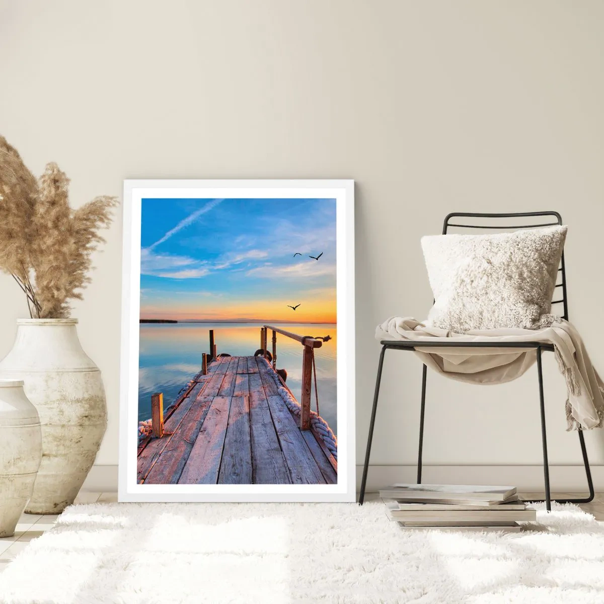 Plakat w białej ramie - Iść przed siebie ku słońcu - 50x70 cm