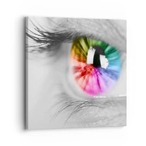 Obraz na płótnie - Patrzeć na świat kolorowo - 30x30 cm