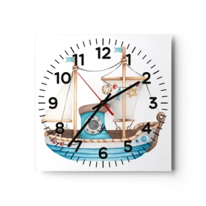 Zegar ścienny - Ahoj, przygodo! - 40x40 cm