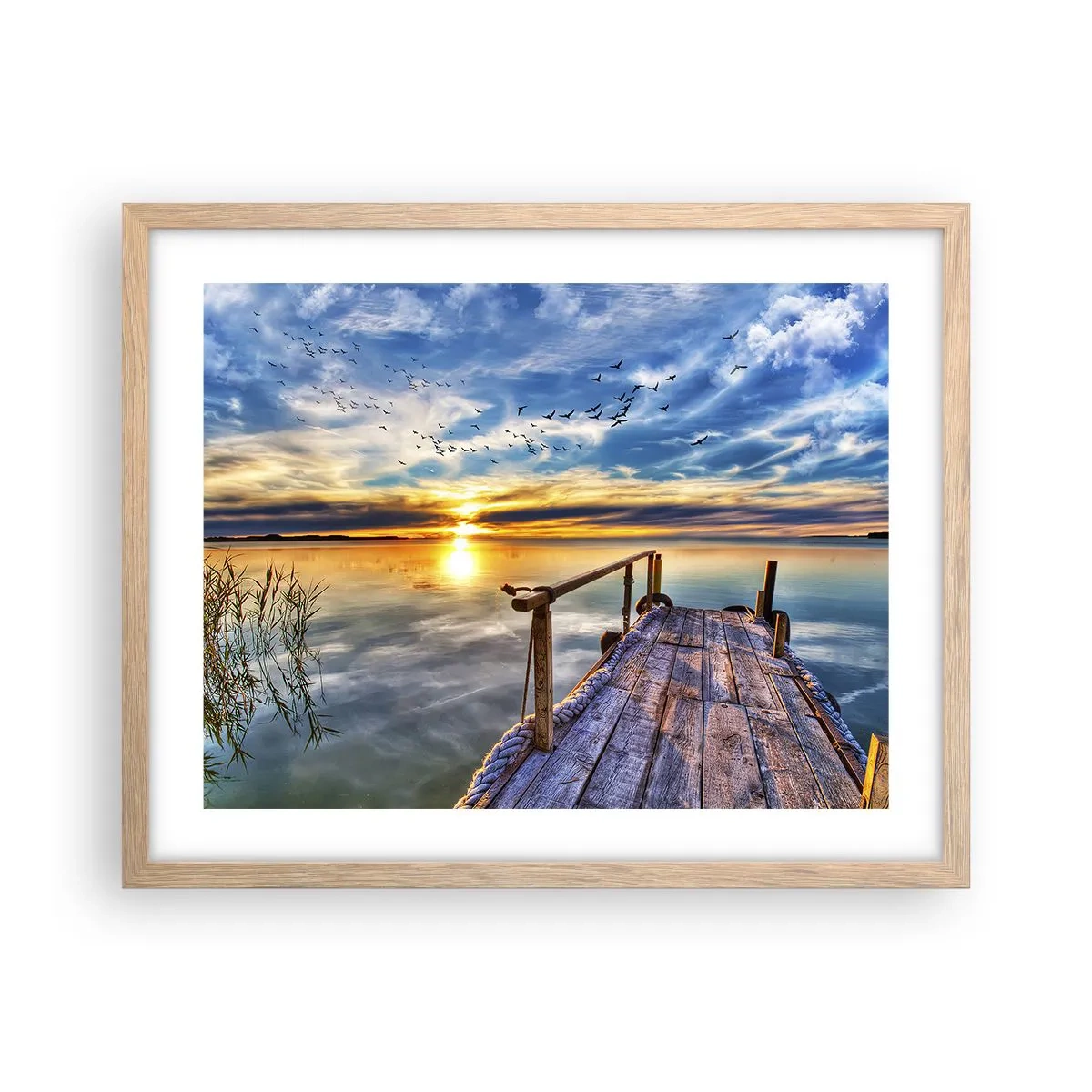 Plakat w ramie jasny dąb - Wiatr idzie na spoczynek - 50x40 cm