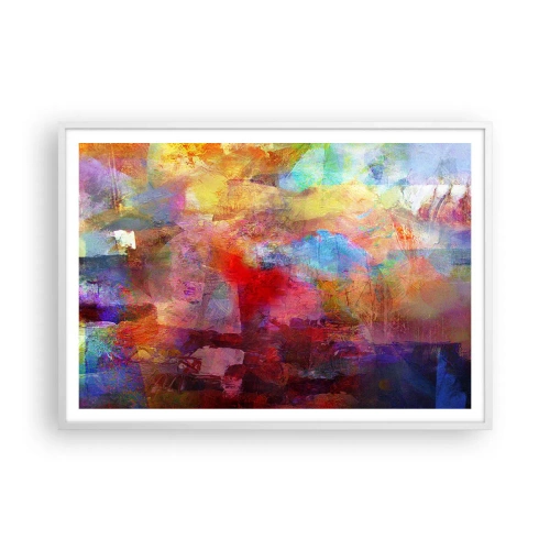 Plakat w białej ramie - Zajrzeć do środka tęczy - 100x70 cm