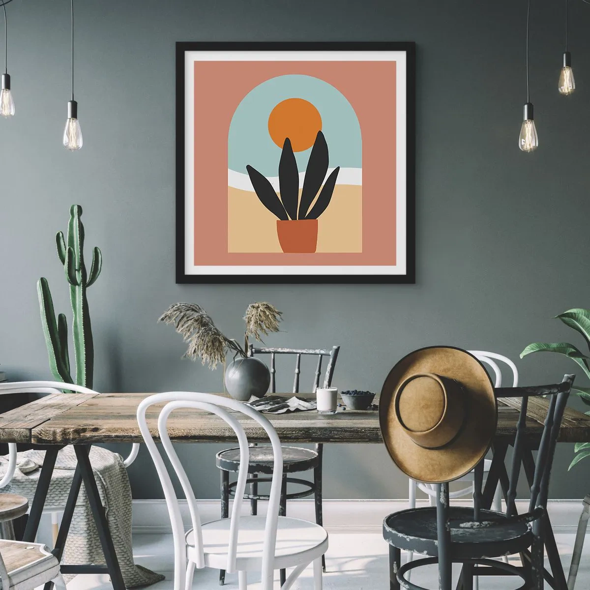 Plakat w czarnej ramie - Drobne radości - 40x40 cm