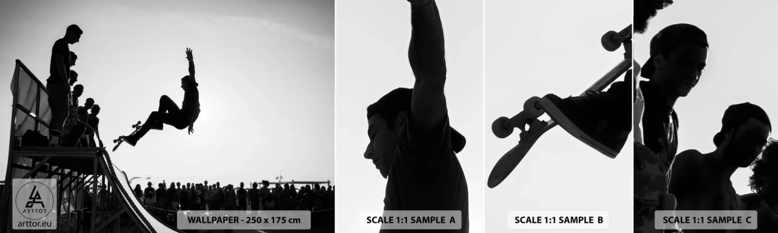 Fototapeta Próbka Samoprzylepna Deluxe Sticker - Bohaterowie i widzowie - Skatepark, Deskorolka, Sport - 100x30 cm