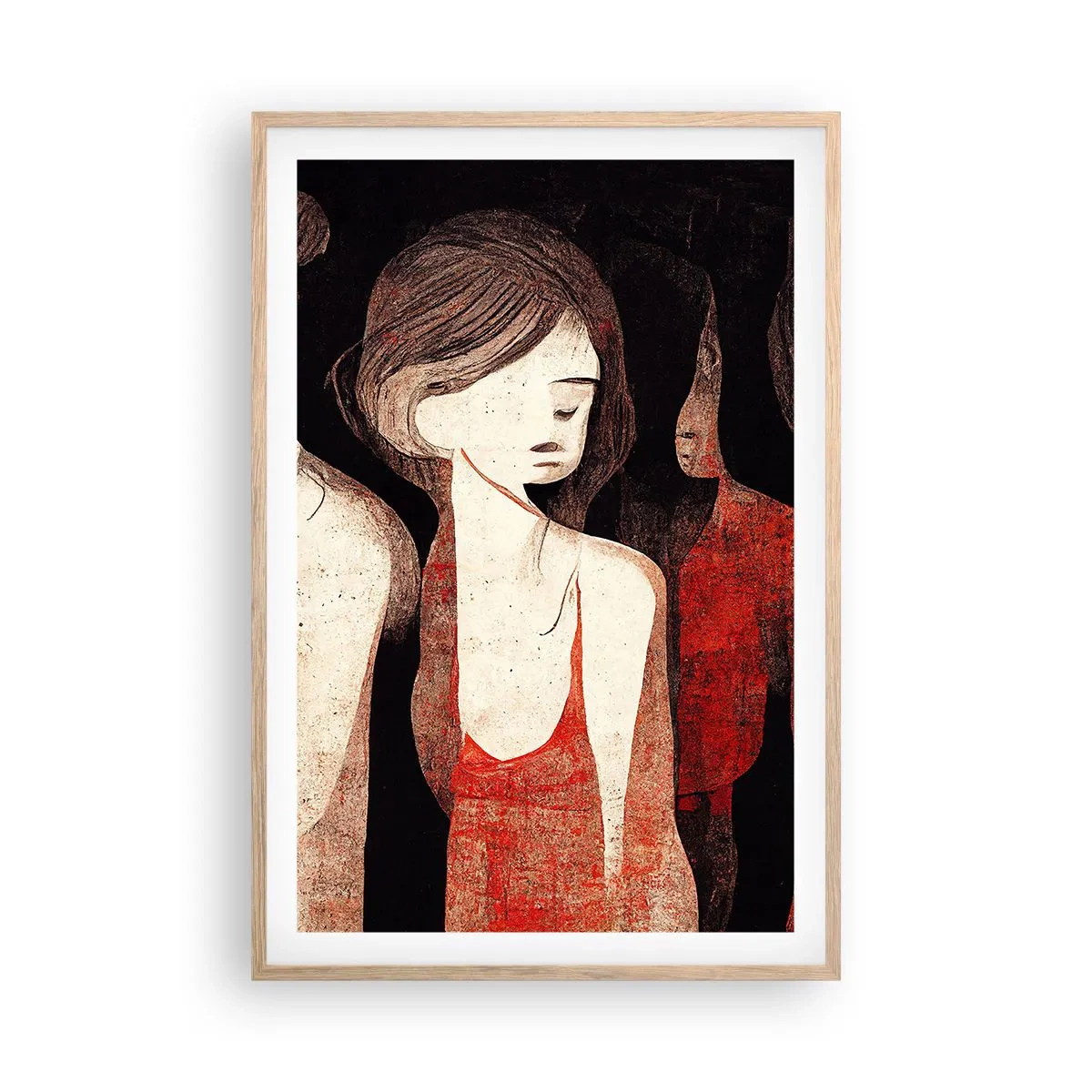 Plakat w ramie jasny dąb - Madonny z ciemności - 61x91 cm