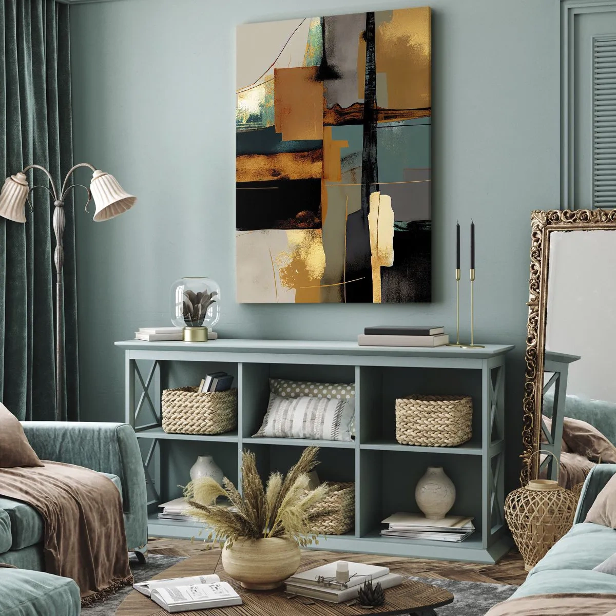 Obraz na płótnie - Abstrakcja – światło i cień - 65x120 cm