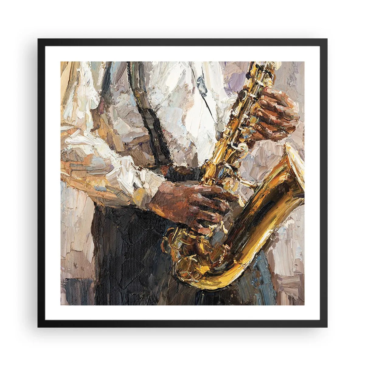 Plakat w czarnej ramie - Czas na solo - 60x60 cm